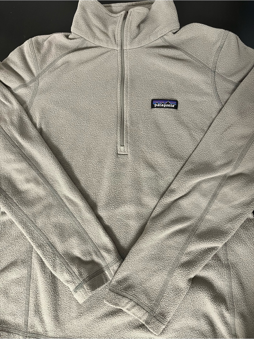 Patagonia Micro D Pullover Fleece Sweater 1/4-Zip Womens Size M Feather Gray
